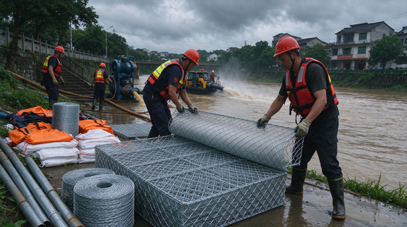 Changshu Jianghe Flood Prevention Products dostarcza gabion i galwanizowane materiały siatkowe dla projektu wsparcia awaryjnego drenażu w Mongolii Wewnętrznej Changshu Jianghe Flood Prevention Products dostarcza gabion i galwanizowane materiały siatkowe dla projektu wsparcia awaryjnego drenażu w Mongolii Wewnętrznej